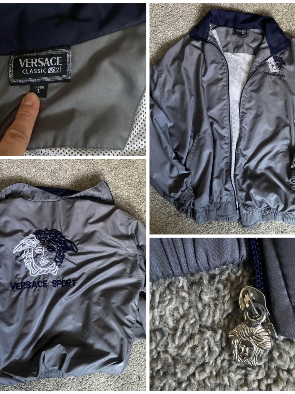 Versace Sport Men’s Gray Windbreaker Jacket